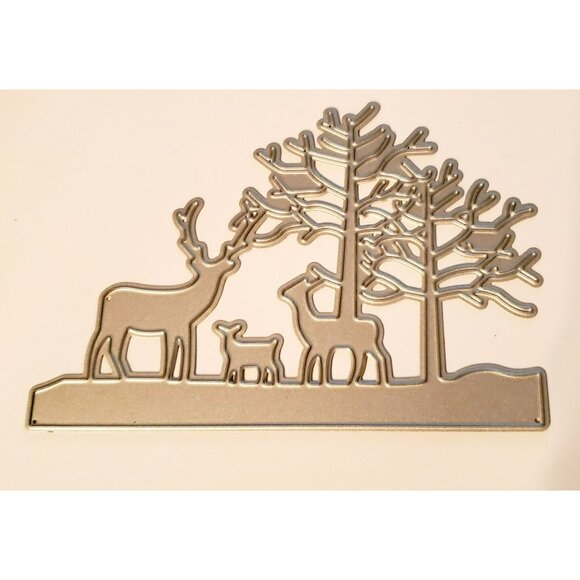 Metal Cutting dies dear and winter wonderland scene Lot of 2 scrapbooking/card m - Picture 4 of 5